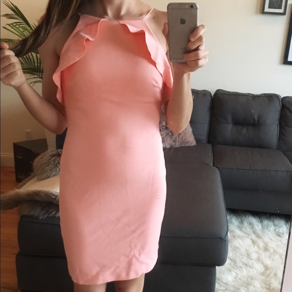 Zara Coral Bodycon Dress